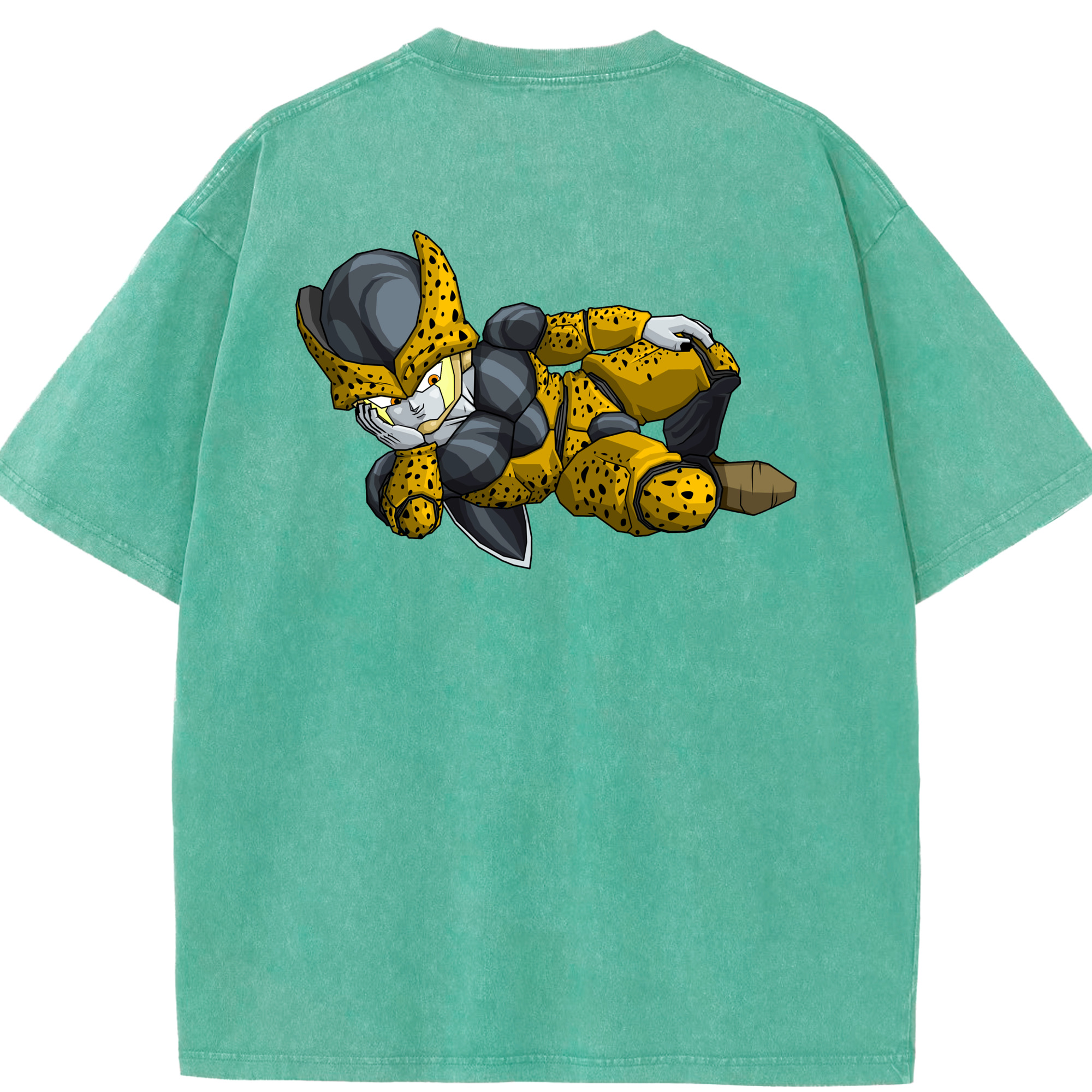 （画像用） ドラゴンボール セル DRAGON BALL Cell 綿100% ヴィンテージ風 半袖Tシャツ（背面プリント）
